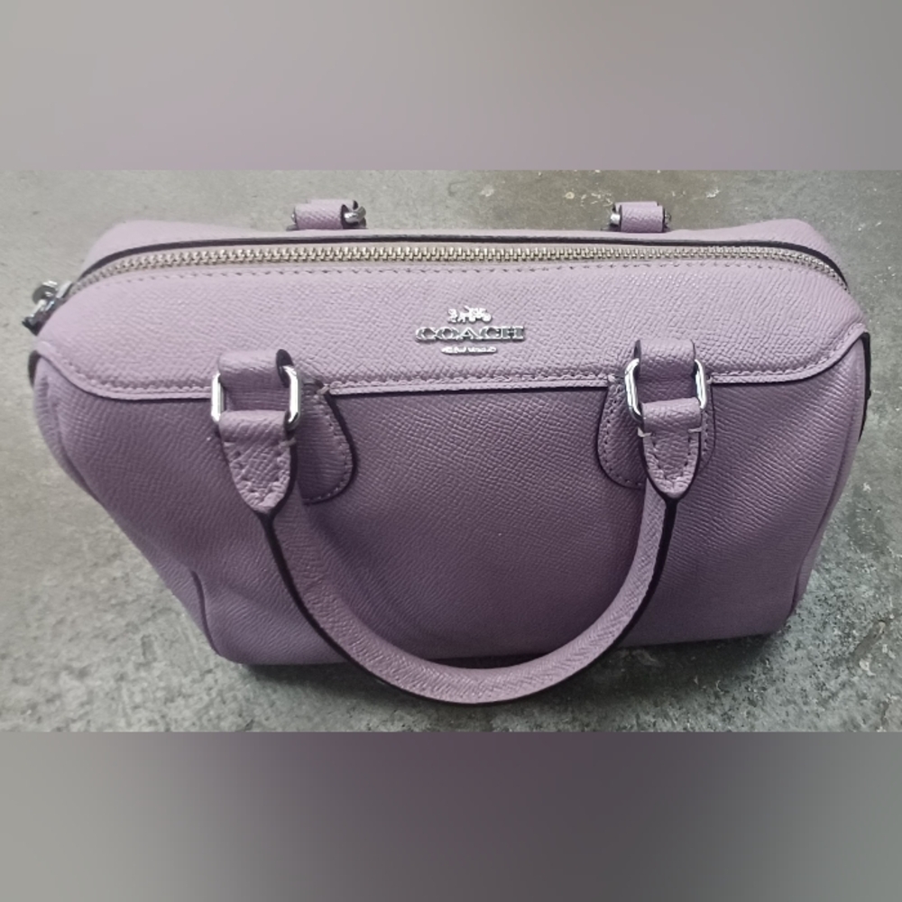 Coach Lavender Saffiano Leather Satchel
